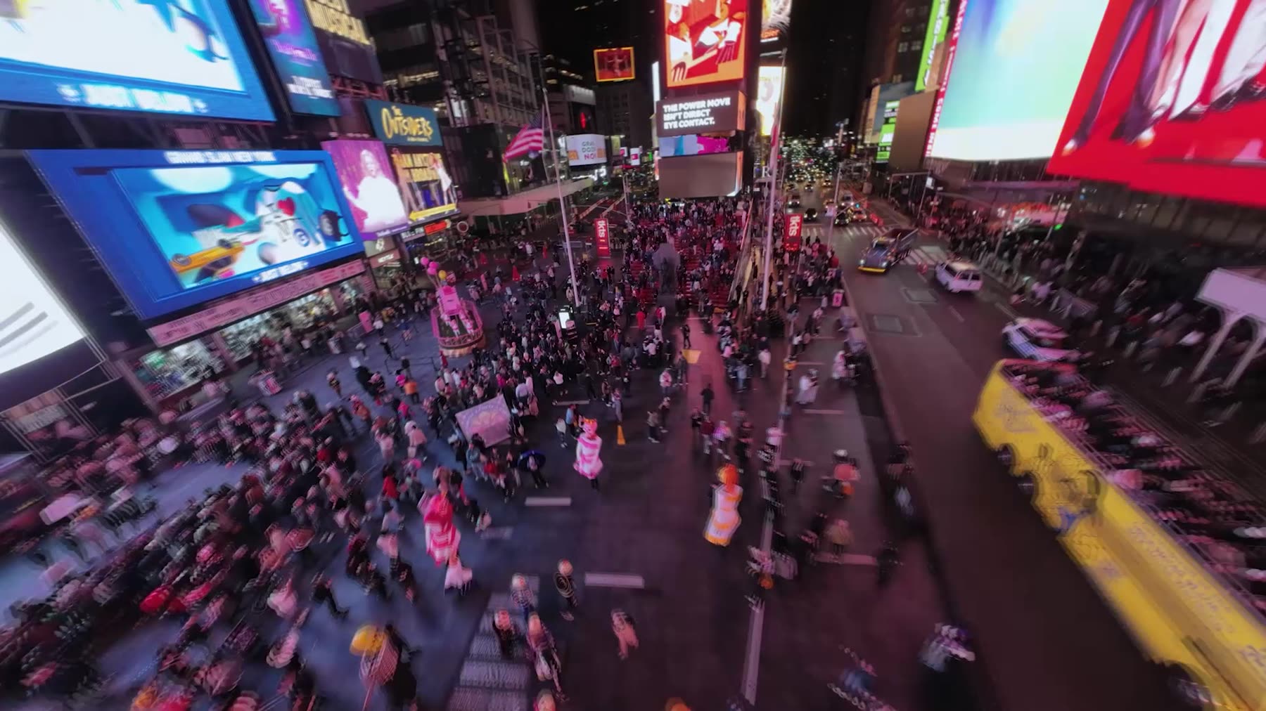 Catrinas and mojigangas filling Times Square for Jumex